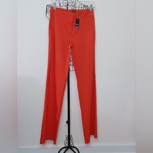Bebe Red Wide Leg Dress Pants High Waist Trouser Size4